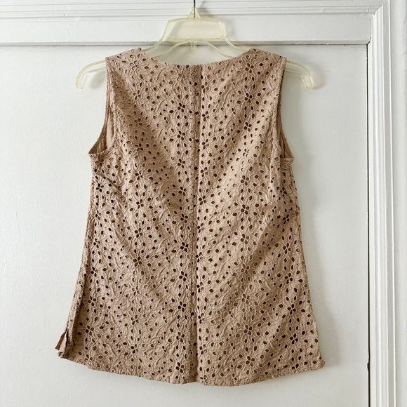 Talbots Tan Eyelet Sleeveless Blouse - Picture 5 of 5